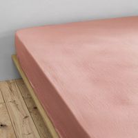 Drap housse "Gaïa" toutes dimensions "Gaze de Coton" - Gaïa Rose Pêche - 200 x 200 cm bonnet de 30 cm - Gaia Rose Pêche -