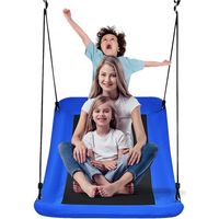 Costway – Balançoire nid d'oiseau rectangulaire 83 x 155 cm – Tissu Oxford résistant – Cordes réglables 180 cm – Charge max 300 kg – Pour jardin et aire de jeux