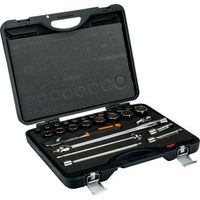 BAHCO - Jeu de douilles 1/2", 12 pans, métriques, et cliquet/rallonges-27 pc