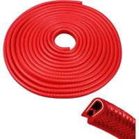 Protection des Bords de Portière de Voiture,12 M, Protection Porte de Voiture en Caoutchouc et Métal, Joint de Porte Voiture en Forme de U, Adapté pour la Plupart des Voitures, Rouge
