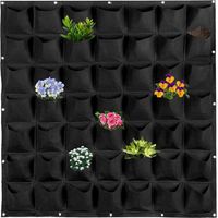 GROOFOO Sac à Plantes Mural,49 Poches Sac de Plantation Vertical Pot de Fleurs Mural Suspendue Récipient de Culture en Feutre pour Jardin Décoration, Intérieur et Extérieur