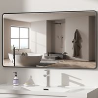 AquaWise Miroir de salle de bain LED Cadre noir 110x70 cm Anti-buée 3 couleurs de lumière, Dimmable, Installation horizontale/verticale
