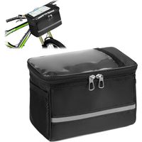 Sacoches de Guidon Vélo, Sacoche Velo Avant Étanche, Sac Avant de Vélo avec Support pour Téléphone Rangement et Bande Réfléchissante, Sacoche Vélo pour Vélo de Route, VTT Électrique