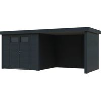 Caseta Metalica Jardin Novo Habitat Nh6 Con Terraza Antracita