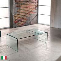 Tavolino da caffè in Vetro Curvato trasparente L 100 Made in Italy - Mawimbi