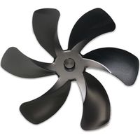 Pales de ventilateur de cheminée en aluminium, accessoire de ventilateur thermodynamique universel à 6 pales (noir)