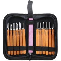 Kit Ciseau Bois 13pcs Outils De Sculpture Sur Bois Couteau À Découper Le Bois Compact À La Main Pour Le Travail Du Bois Avec Meule Idéal Pour Artisanat Menuiserie Débutants Sculpteurs Pierre O