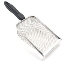 Pelle à litière pour chat en acier inoxydable, manche long, pelle profonde pour bac à litière, pelle à crottes pour chaton (trou : 3,8 mm/pelle à litière standard)
