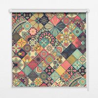 Innenrollo Fensterrollo - Rollo ohne Bohren - Sichtschutzrollo - Lichtdurchlässiges Rollo - Rechteckiges - Rollo - (90 cm x 140 cm) - Bunte Fliesen
