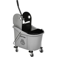 Cubo de Fregona con Ruedas 36L Carro de Limpieza con Escurridor de Presión y 2 Cubetas Separadas 54x41x91,5cm Gris