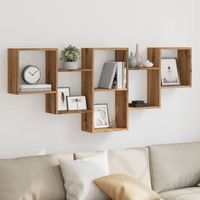 Vidaxl – Étagère murale en bois d'ingénierie 159x18x66 cm – Style chêne artisanal – Fixation murale pour gain de place – Facile à entretenir