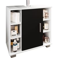 Mobilier de badge : sous-armoire de lavage Zalo H. 58 x L. 60 x P. 30 cm Blanc / noir