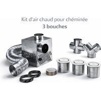 Heizluftverteilerset mit 3 Öffnungen, 350 m³ für Kamin