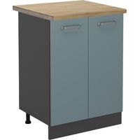Mobiletto base cucina R-Line, Grigio-blu, 60 cm , PL Rovere, Vicco