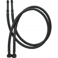 Manguera para grifo de 3/8" x 10 mm, 80 cm, flexible, negra, resistente, de latón, 2 piezas.