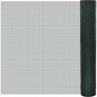 Grillage galvanisé pour poulailler, revêtement PVC, 10 x 1 m, vert