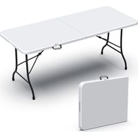 Vounot – Table de camping pliable 180x75x72cm – HDPE – 8 places – Poignées intégrées – Patins antidérapants – Résistante aux UV