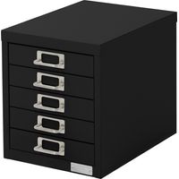 ML-Design Armadio per Archiviazione con 5 Cassetti 28x38x33 cm Nero Cassettiera in Metallo per DIN A4 Schedario per Ufficio con Portaetichette Armadietto in Acciaio Portautensili Portaoggetti