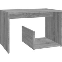 Mesa auxiliar extremo de sofá 59 x 36 x 38 cm madera contrachapada gris DEC032538