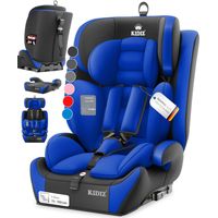 KIDIZ® Premium seggiolino auto gruppo 1+2+3, 9-36 kg Cintura di sicurezza a 5 punti Poggiatesta regolabile Blu