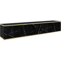 Selsey Mucalma - TV-Element hängend, Schwarze Marmoroptik / Gold, 175 cm
