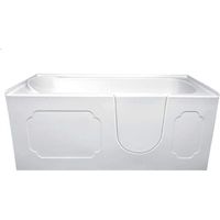 Bañera con puerta KASTRAKI 151x75x61 cm derecha o izquierda - Puerta y grifería: Derecha