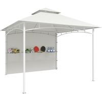 Glorieuse métallique de jardin 3x3 m avec rideaux, poches de rangement et crochet au plafond, blanc crème