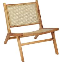 Chaise Moderne en Bois d'Acajou et Rotin Naturel Tresse Viennoise Salon Middletown
