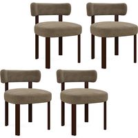 COLAMY Lot de 4 Chaises de Salle à Manger en Bois Massif, Design Épuré et Chaleureux, Dossier Arrondi Épousant la Courbe du Dos, Confort Optimal, Coloris marrron