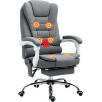 Vinsetto Ergonomic Heated 6 Points Vibration Massage Office Chair Grey