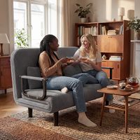 Fabulcozy 2-Sitzer-Schlafsofa, Cordbezug mit 2 Kissen, verstellbare Rückenlehne (5 Positionen), 190 cm x 120 cm, Grau