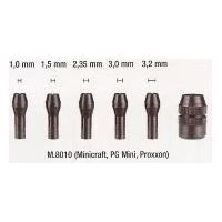 Pinze di serraggio mm 1 - 1,5 - 2,35 - 3 - 3,2 con ghiera Poggi Mini M.8010