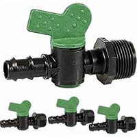 Pack 50 Llaves 20mm x 3/4'' Rosca Macho Válvula para riego por Goteo Utilizada para conectar Tubo 16mm a Rosca Macho