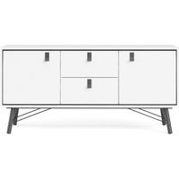 Madia soggiorno bianco opaco con due ante e due cassetti 150 x 40 cm - Longarone