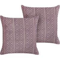 Set di 2 cuscini in velluto con motivo geometrico 45x45 cm rosa Silybum