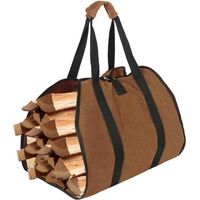 BUNTHAUS Firewood Carry Bag, Canvas Fireplace Log Bag, Foldable, Water Resistant Log Bag with Strong Handles for Wood Stoves, Logs Camping Accessories, 98 x 46 cm