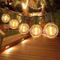 Guirlande Lumineuse Extérieure et Intérieur, 10+1 Ampoules Etanche 3M de Guirlande Guinguette Décoration pour Patio,Café,Jardin,Vacances,Parti,de Noël,OUYLAF, Blanc Chaud