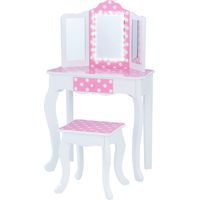 Teamson Kids Set Da Toeletta Rosa Con Specchio E Luci In Legno TD-11670FL