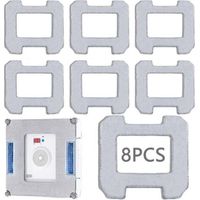 8Pcs Chiffons de Nettoyage pour Ecovacs Winbot,Serpillère Rechange Avec Ecovacs Winbot,Serpillère de Rechange Lavable,W1 Pro Serpillère Rechange,pour Winbot W1 W1 Pro(Gris Clair)