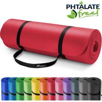 TRESKO Tapis d'exercice fitness yoga pilates gym, en Mousse NBR (190 x 100 x 1,5cm) Rouge