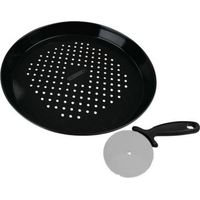 Ensemble plaque a pizza perforée et roulette - FACKELMANN PROFESIONAL - 32 cm