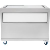 Mobile Ice Cart 109L Capacity Stainless Steel Rolling Drinks