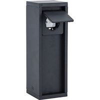 Poteau de jardin Lutec 9702203012, noir mat, 1 prise électrique Schuko sans broche IP54