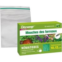 Nématodes SF anti mouches des terreaux 2M – Lutte biologique ciblée – Action rapide en 48h – Pour traitements préventifs et curatifs – Décamp'
