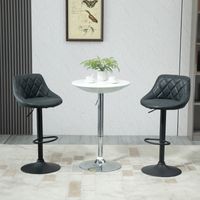 Taburetes de Bar Giratorios Altura Regulable Sillas Altas Modernas Comedor Base Redonda Reposapiés 46x48x83-104 cm Noir