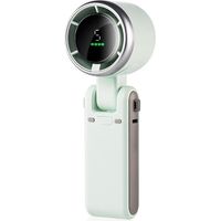 YMYNY 5000MAH Portable Folding Portable Mini Turbo Fan 5 Adjustable Speeds Portable Digital Display Fan (Green)