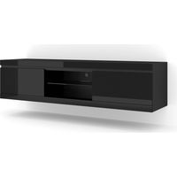 TV-Schrank NET 180 cm hängend oder stehend schwarz matt / glänzendes schwarz