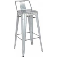 Tabouret haut en acier galvanisé avec dossier Bistro (lot de 4) - BOLERO