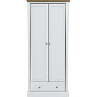 Devon 2 Door Wardrobe - Particle Board - L56 x W79.7 x H181.5 cm - White