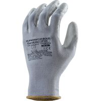 Guantes de manipulación EUROLITE 13P105 poliéster gris con end PU gris - 1 par Talla 6